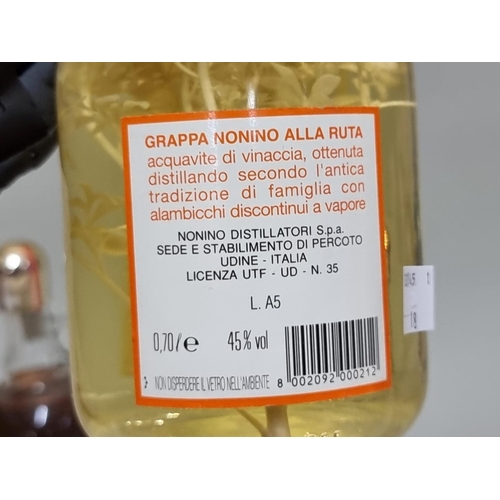 62 - Three 70cl bottles of Grappa, comprising: Nonino Vuisinar 1996; Nonino Fruilana; and Candolini Class... 