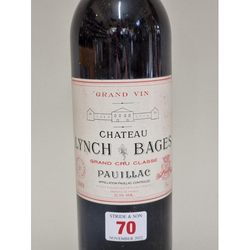 70 - A 75cl bottle of Chateau Lynch Bages, Pauillac, 1989.