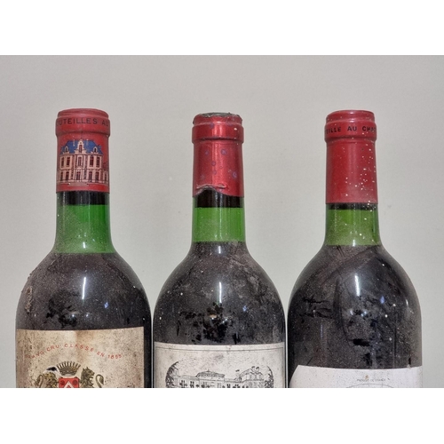 77 - Three 75cl bottles of French red wine, comprising: Chateau Malescot St Exupery, Margaux, 1971; Chate... 