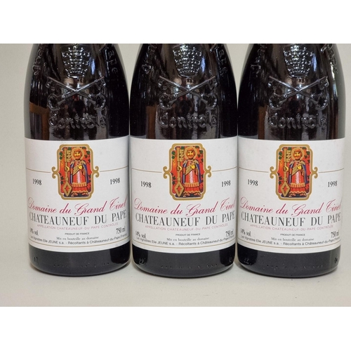 86 - Three 75cl bottles of Chateauneuf du Pape, 1998, Domaine du Grand Tinel. (3)