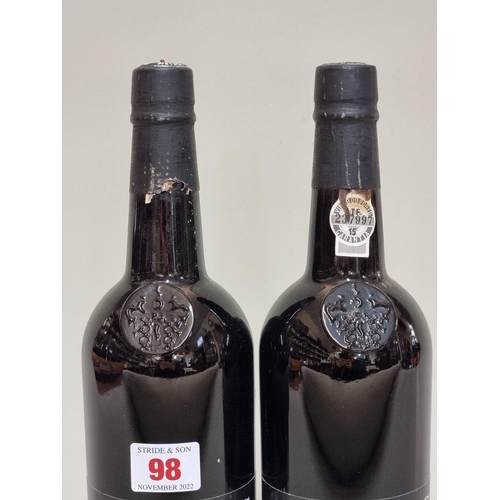 98 - Two 75cl bottles of Fonesca's Finest 1977 vintage port. (2)