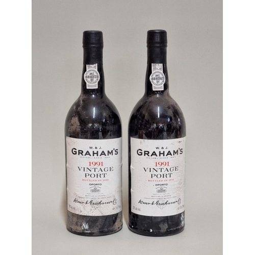 99 - Two 75cl bottles of Graham's 1991 vintage port. (2)