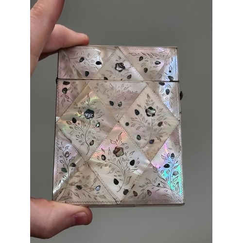 1648 - A Victorian mother of pearl card case, 10.5 x 8cm.