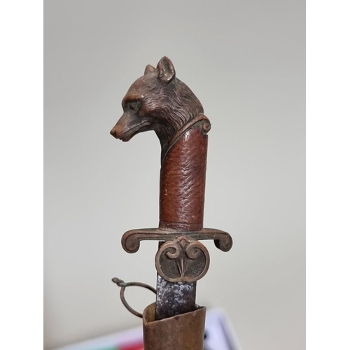 1649 - A small collection of vintage knives and whistles, together with a novelty carved wood otter's head ... 