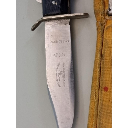 1664 - An RAF MKII survival/release knife, by George Ibberson & Co, inscribed AM22C/1996, having 10cm b... 