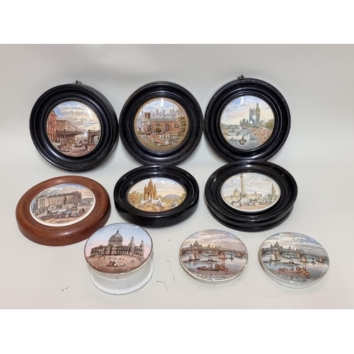 1718 - Pot Lids: a group of nine London scenes. (9)