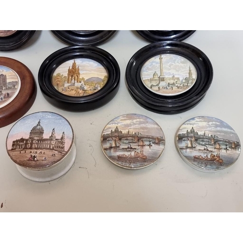 1718 - Pot Lids: a group of nine London scenes. (9)