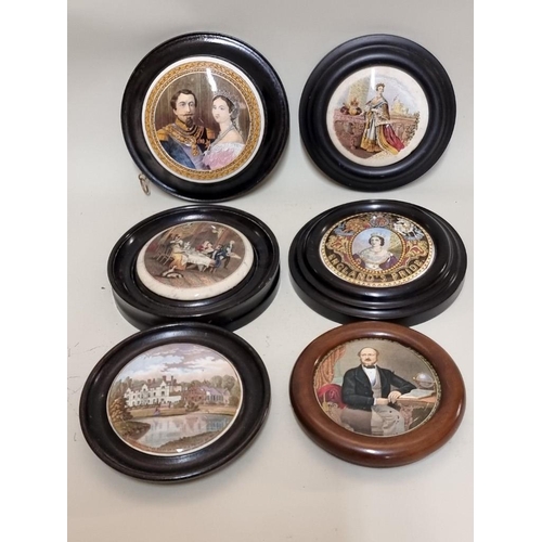 1719 - Pot Lids: an interesting group of six, mostly royal. (6)