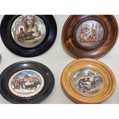 1723 - Pot Lids: a group of nine bear examples. (9)