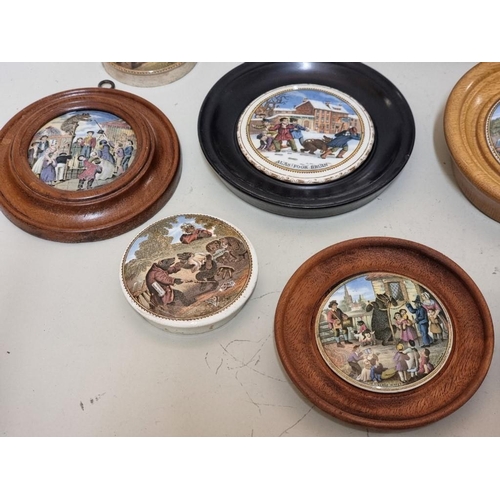 1723 - Pot Lids: a group of nine bear examples. (9)