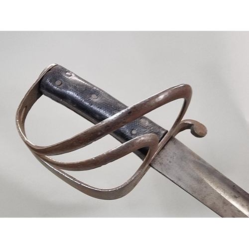 1767 - A British 1853 pattern cavalry trooper's sabre and steel scabbard, having 90cm fullered blade, stamp... 