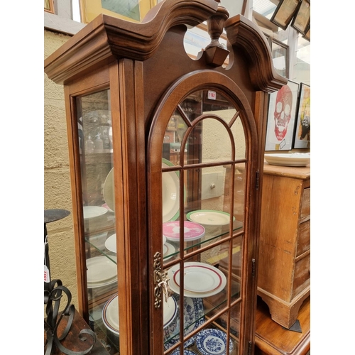 1162 - A modern beechwood display cabinet, 69cm wide. 