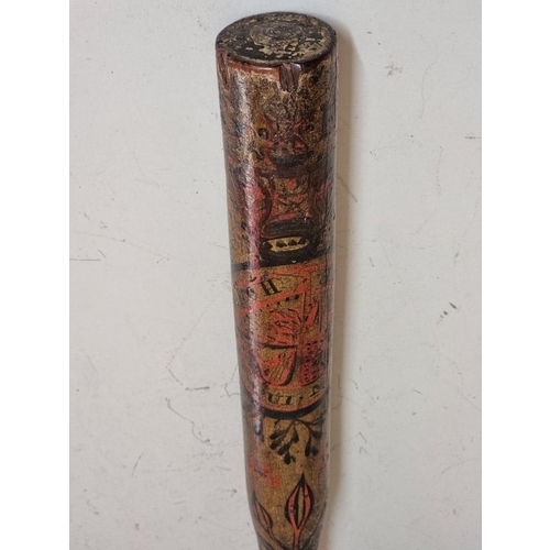 1782 - A George III painted wood truncheon, dated 1814, 45cm.