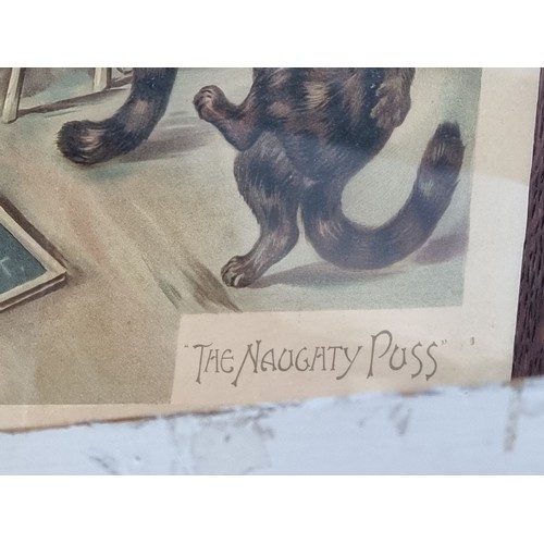 1221 - After Louis Wain, 'The Naughty Puss', colour print, 50 x 75cm.