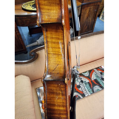 1682 - An antique Continental violin, possibly French, with 14in one piece back, in padded case. ... 