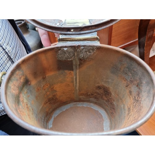 1248 - A Victorian steel and brass milk churn, inscribed 'Barretts Green Dairy, Hawkhurst', height includin... 