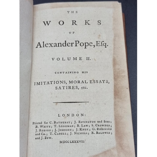 1 - POPE (Alexander): 'The Works of Alexander Pope, Esq. In 6 Volumes Complete' London, printed for... 