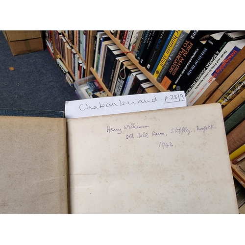 105 - WILLIAMSON (Henry): 'The Story of a Norfolk Farm...' London, Faber, 1941: 8vo, red cloth backed... 