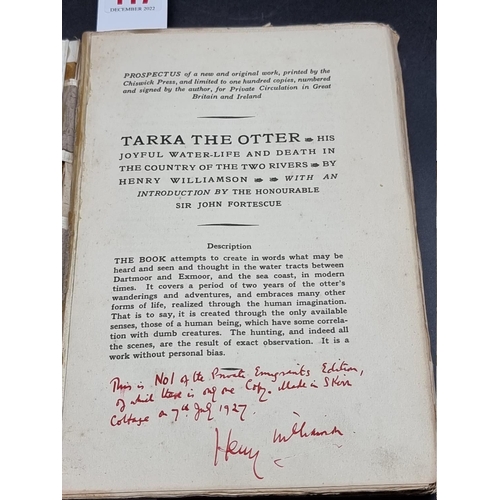 117 - TARKA THE OTTER: AUTHOR'S SPECIAL COPY: the annotated first draft for the privately printed 1927 edi... 