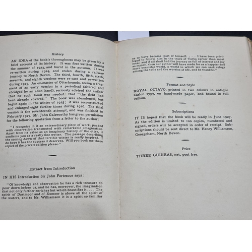 117 - TARKA THE OTTER: AUTHOR'S SPECIAL COPY: the annotated first draft for the privately printed 1927 edi... 