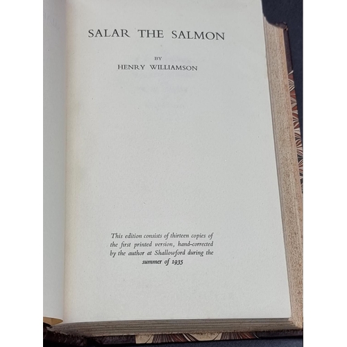 124 - WILLIAMSON (Henry): 'Salar the Salmon': 'this edition consists of 13 copies of the first printe... 