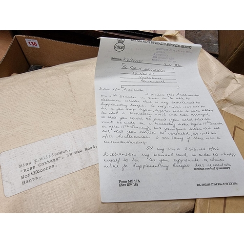 134 - KATHLEEN WILLIAMSON: a box of related correspondence, postcards and ephemera, Williamson family... 