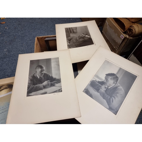 136 - HENRY WILLIAMSON: PHOTOGRAPHS: a group of 16 silver print photographs of Williamson in a variety of ... 