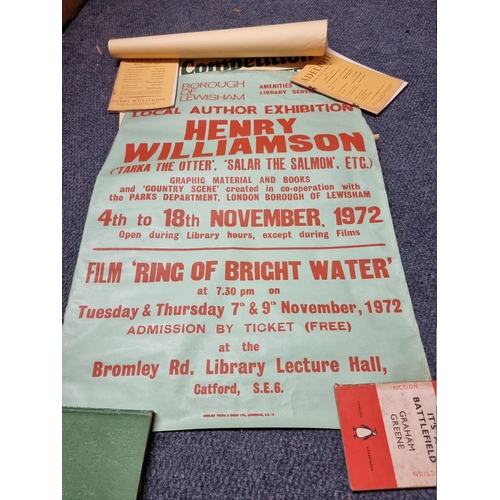 139 - HENRY WILLIAMSON: POSTERS & MAPS: a box of rolled posters and maps from the Williamson esta... 