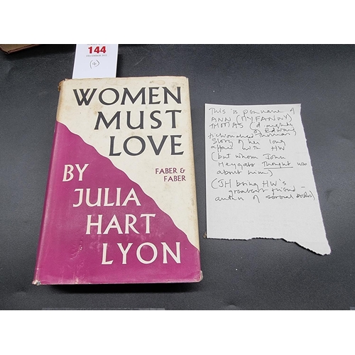 144 - HENRY WILLIAMSON'S MISTRESSES: LYON (Julia Hart, pseud. Ann Thomas): 'Women Must Love', London,... 