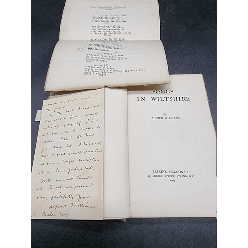 145 - WILLIAMS (Alfred, 1877-1930): 'Songs in Wiltshire', London, Erskine Macdonald, 1909: with 2 sid... 