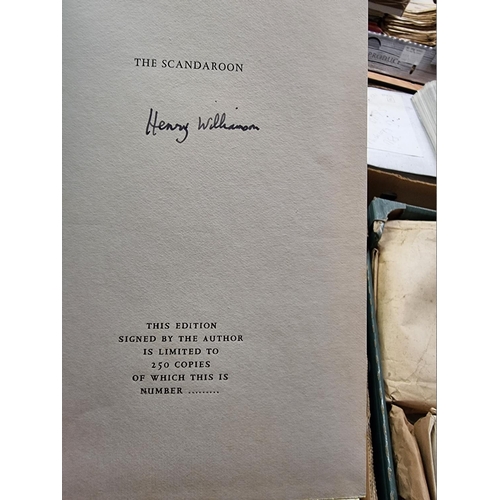 153 - WILLIAMSON (Henry): 'The Scandaroon', London, Macdonald, 1972: one of 250 copies, unnumbered, s... 