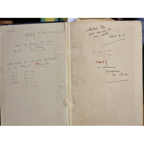 157 - WILLIAMSON (Henry): 'Dandelion Days', London, Collins, 1922: FIRST EDITION. Author's own copy, ... 