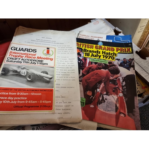 169 - MOTOR RACING: a quantity of ephemera and periodicals related, largely vintage publications, con... 