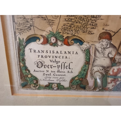 174 - VISSCHER (Nicholas): 'Transisalania Provincia..', copper engraved regional map with old hand co... 