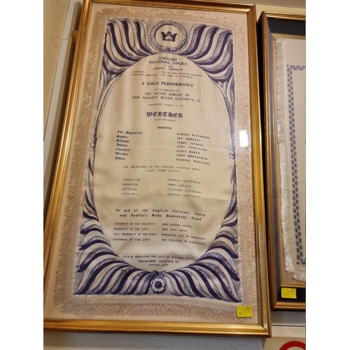 177 - SILK OPERA PROGRAMMES: a group of 5 English National Opera programmes printed on silk, 1960s-80... 