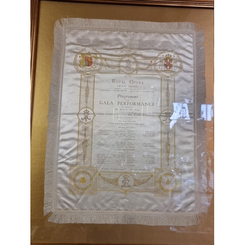 178 - SILK OPERA PROGRAMMES: a group of 5, Royal Opera Covent Garden, each colour printed on silk, ap... 