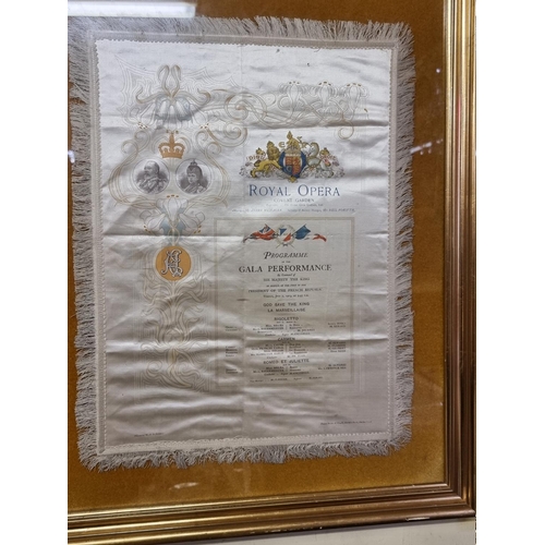 178 - SILK OPERA PROGRAMMES: a group of 5, Royal Opera Covent Garden, each colour printed on silk, ap... 