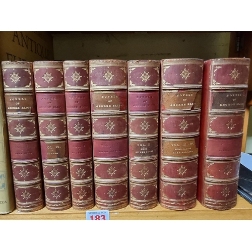 183 - ELIIOT (George): Novels, 7 vol set pub. Blackwood, late 19thc, contemporary red half calf gilt,... 