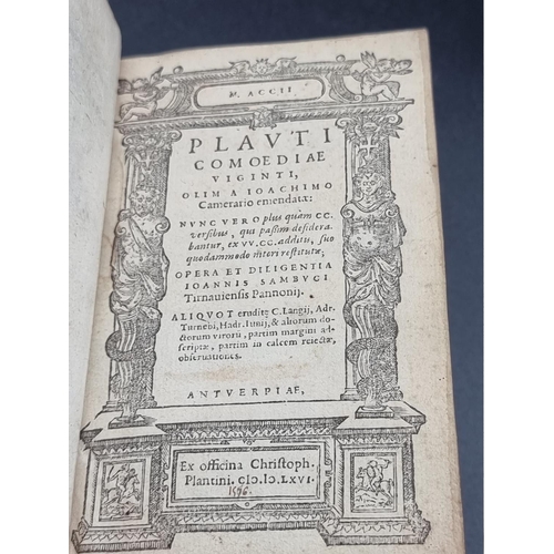 2 - PLANTIN (Christopher, printer): 'Plauti Comoediae Viginti...': Antwerp, Office of Christopher Planti... 