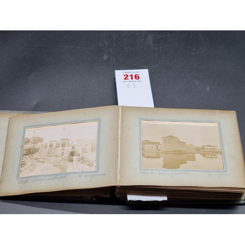 216 - PHOTOGRAPH ALBUM: Smyrna, Athens and New York scenes including quayside views, the racecourse, ... 