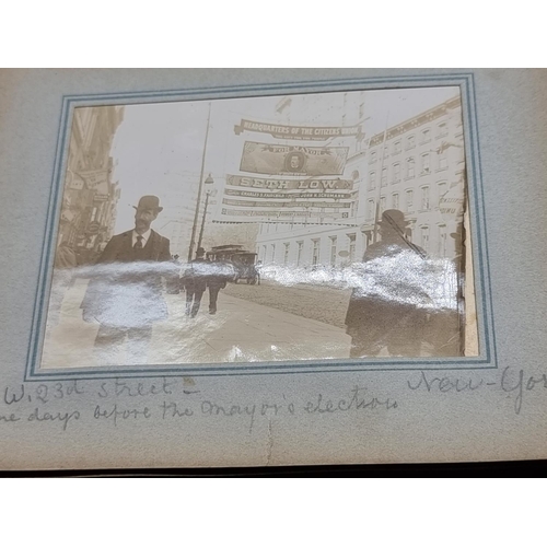 216 - PHOTOGRAPH ALBUM: Smyrna, Athens and New York scenes including quayside views, the racecourse, ... 