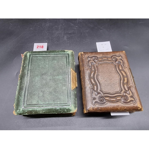 218 - CARTE DE VISITE: a collection in two small format albums of period. (2)