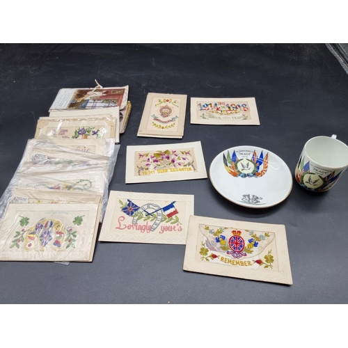 220 - WORLD WAR I SILK EMBROIDERED POSTCARDS: collection of 31, to include Worcestershire Regiment ca... 