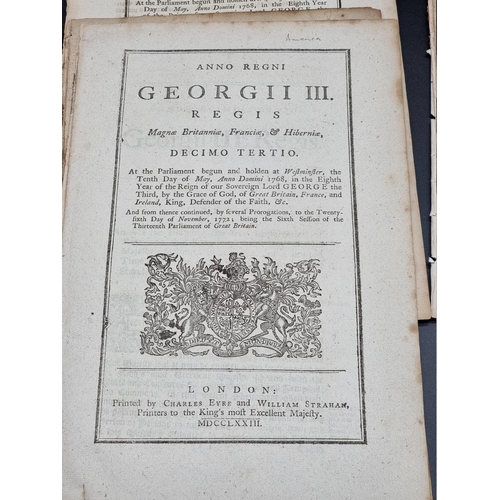 227 - AMERICA: ACTS OF PARLIAMENT: group of 26 acts of parliament relating to America, 1735-1848, all... 