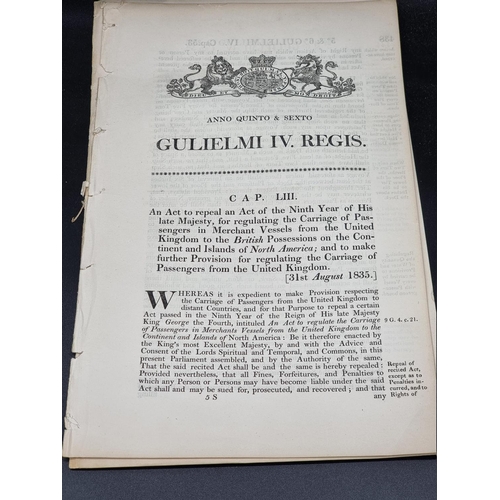 227 - AMERICA: ACTS OF PARLIAMENT: group of 26 acts of parliament relating to America, 1735-1848, all... 