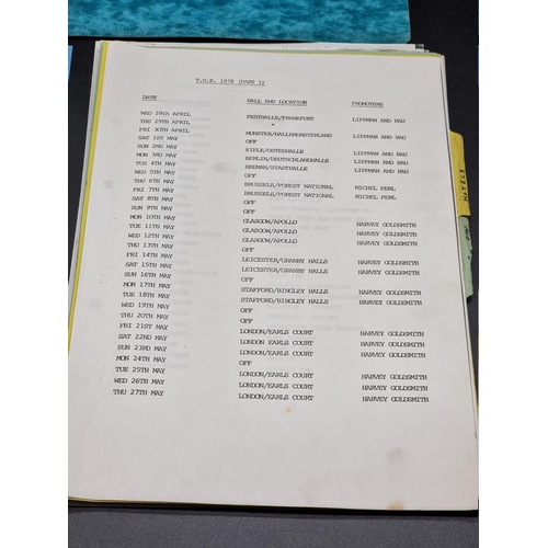 228 - THE ROLLING STONES: TOUR ITINERARY: original typewritten tour itinerary for the Rolling Stones ... 