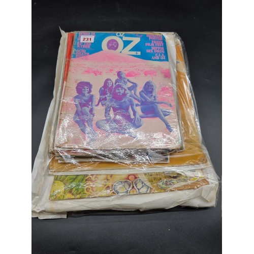 231 - OZ MAGAZINE: collection of 13 issues, late 60s/early 70s, some wear and tear. (13)... 