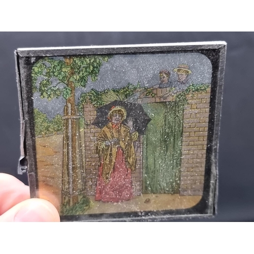 233 - MAGIC LANTERN SLIDES: a mixed group of approx 52 magic lantern slides, various subjects. (Sm bo... 