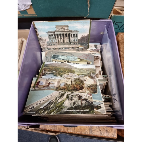 235 - POSTCARDS: a quantity in two boxes, largely earlier cards including British topography, portrai... 