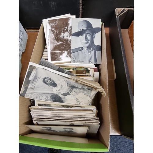 235 - POSTCARDS: a quantity in two boxes, largely earlier cards including British topography, portrai... 